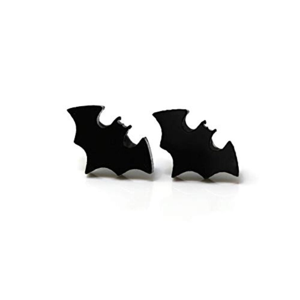 Metal Free Laser Cut Acrylic Earrings on Plastic Posts Bat